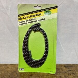 Hy-Ko 4-1/2" Black Die-Cast Aluminum Nail-On Address Number‎ #0 (DC-5) New